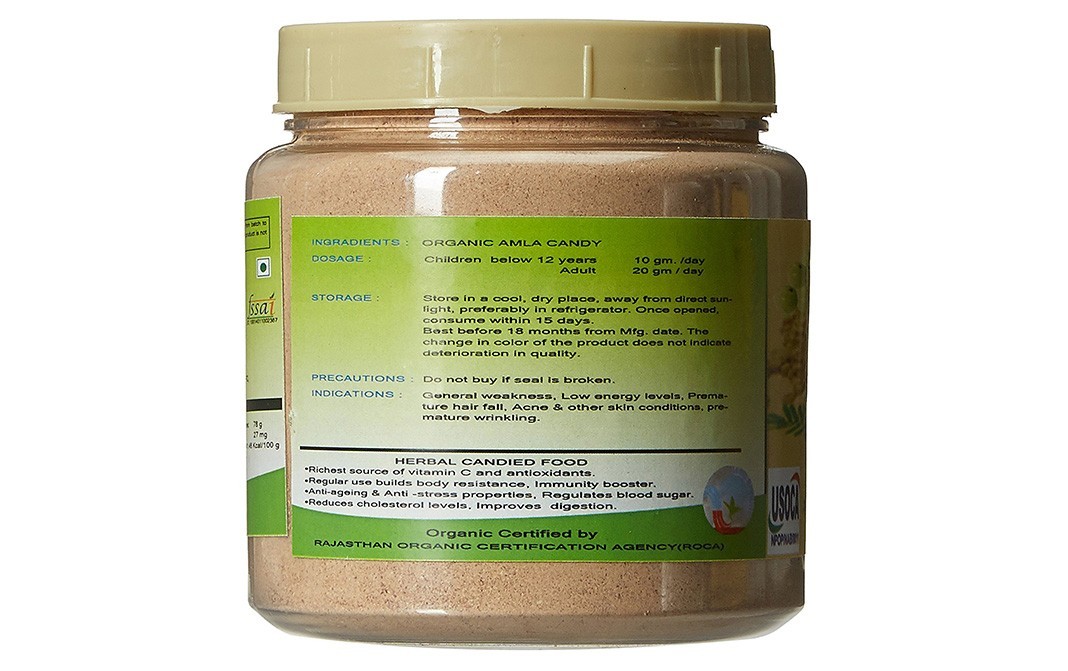 Mother Organic Amla Powder    Plastic Jar  400 grams